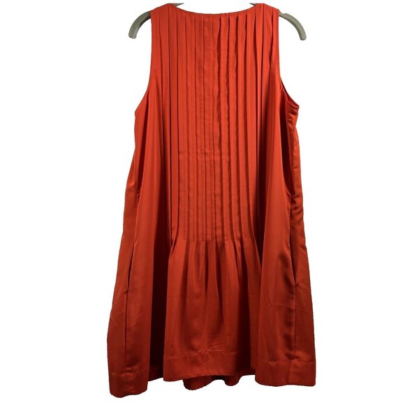 Lauren Ralph Lauren Women's Dress Size 8P Orange Lined Pin Tuck Short Pin Tucked - Picture 2 of 8